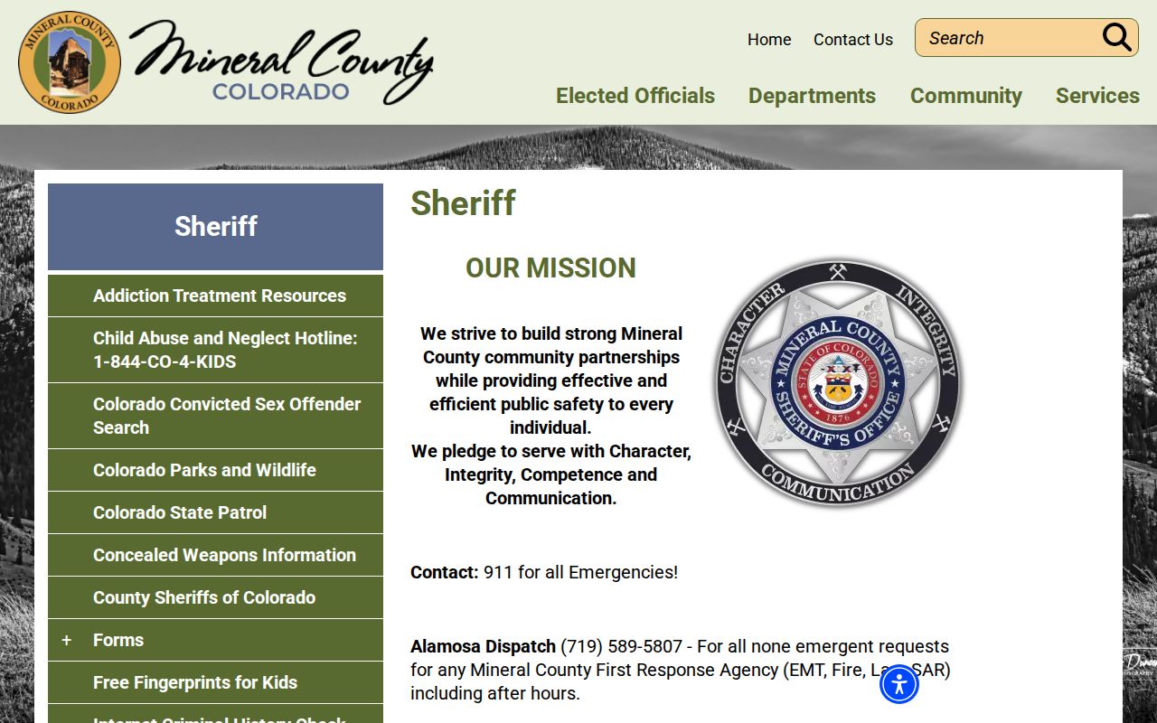 Mineral County Sheriff's Office release records and CORA request source